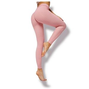 Cacia High Rise Scrunch Butt Honeycomb Bubble Texture Mauve Slimming Leggings L